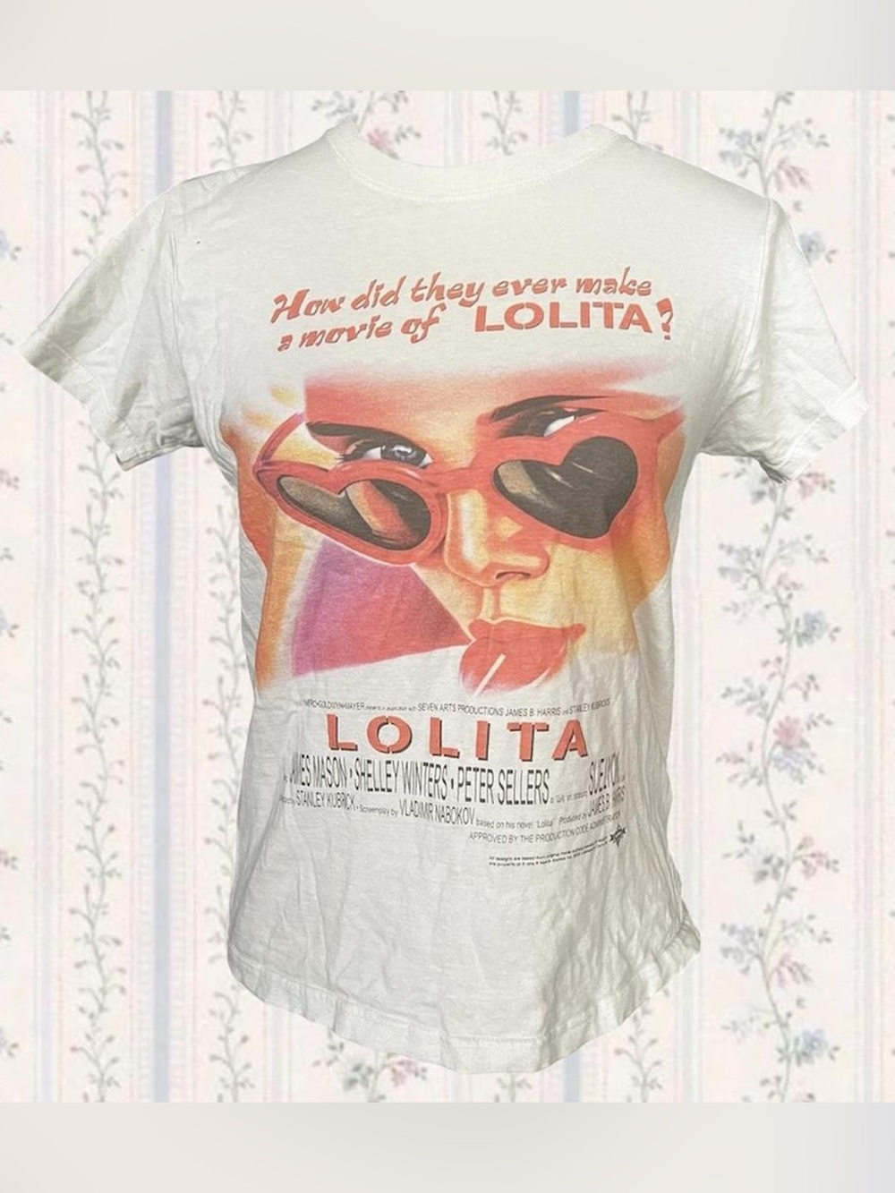 Vintage 'Lolita' Graphic Tee - White with Red/Pink Print